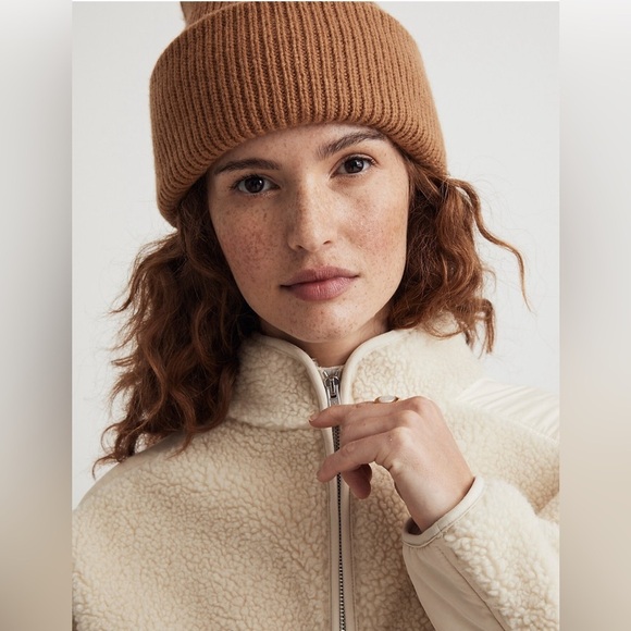 MADEWELL Faux Shearling Half-Zip Pullover Funnelneck Kangaroo Pocket Warm Sz S - Picture 3 of 12
